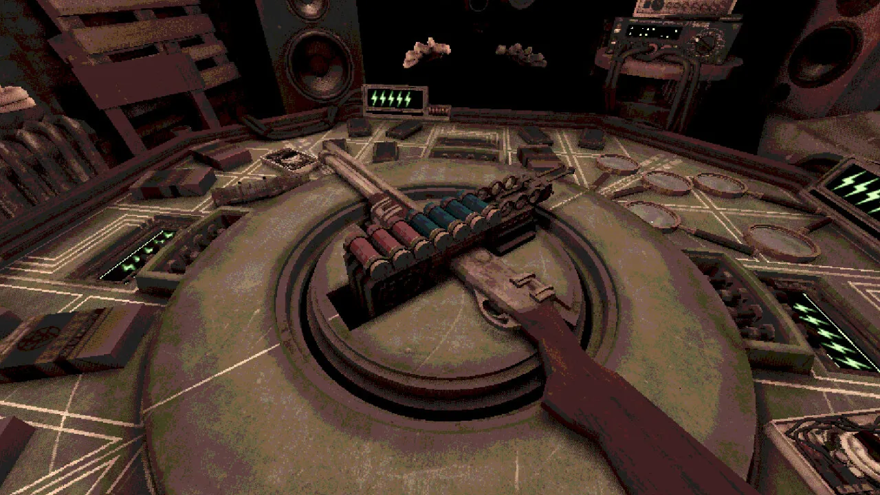 Buckshot Roulette items and dealer close-up