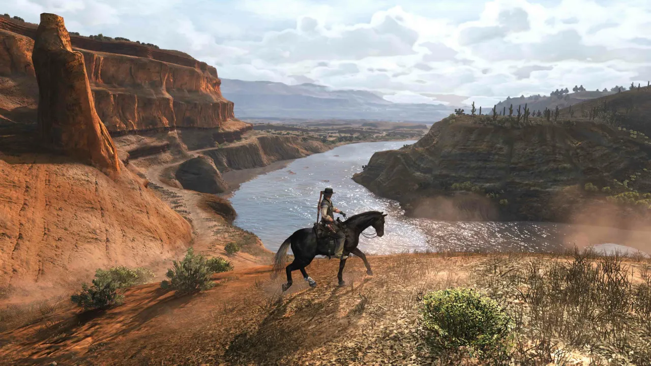 Red Dead Redemption horseback riding and shooting