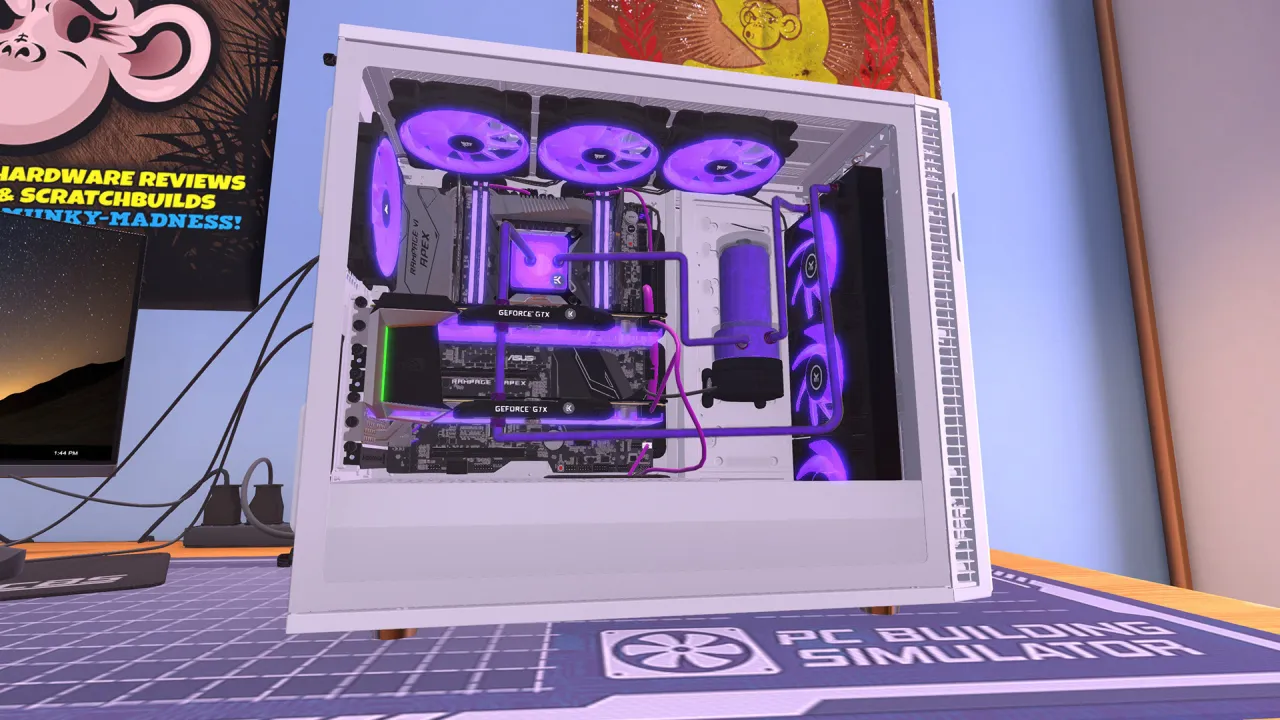 PC Building Simulator Steam Key - Custom high-end gaming PC build with RGB lighting