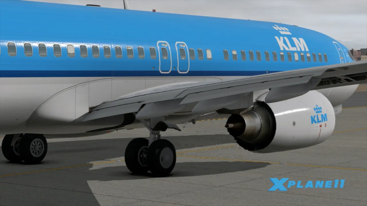 X-Plane 11 Steam CD Key - Close-up view of KLM airliner with accurate liveries