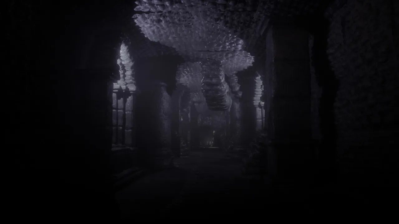 Aging witch casting forbidden blood magic