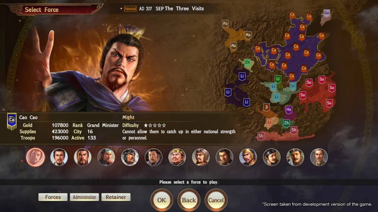 Romance of the Three Kingdoms XIV Steam key strategic map