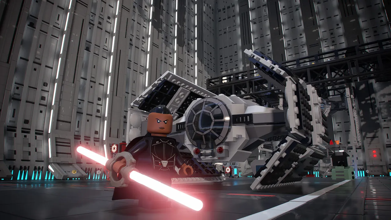 Iconic lightsaber duels in LEGO style