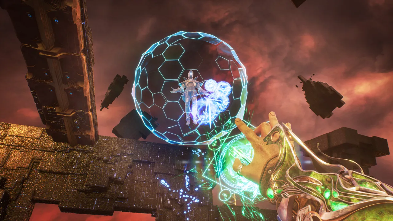 Epic battlefield with floating ruins