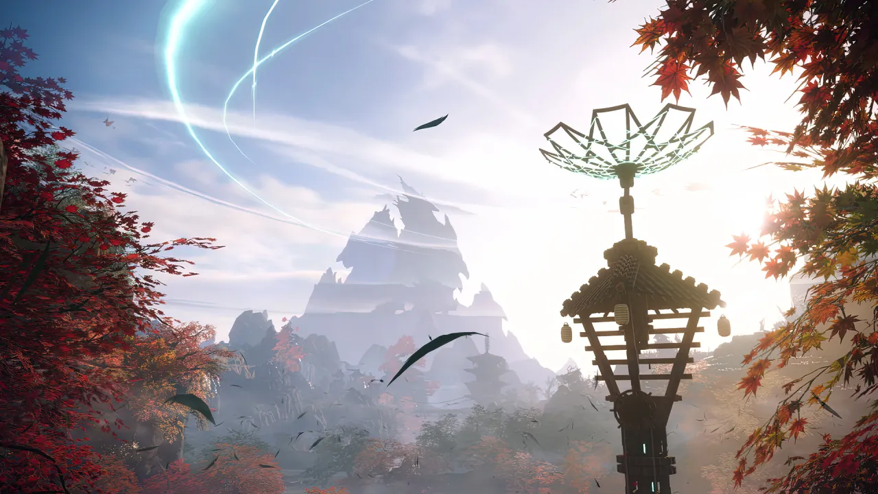 Co-op four hunters riding flying Karakuri