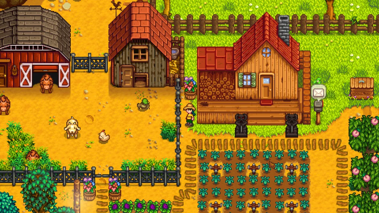 Stardew Valley Steam key - beautiful farm at golden hour