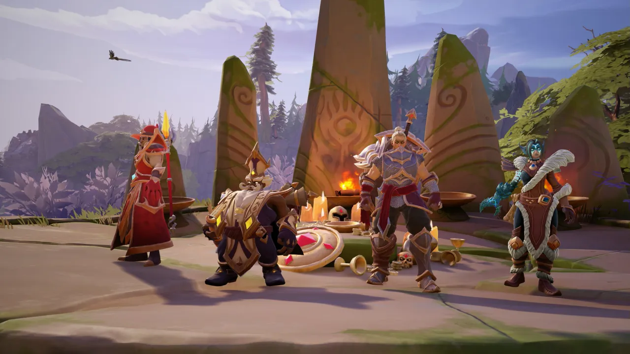 Intense two-player combat against giant knight