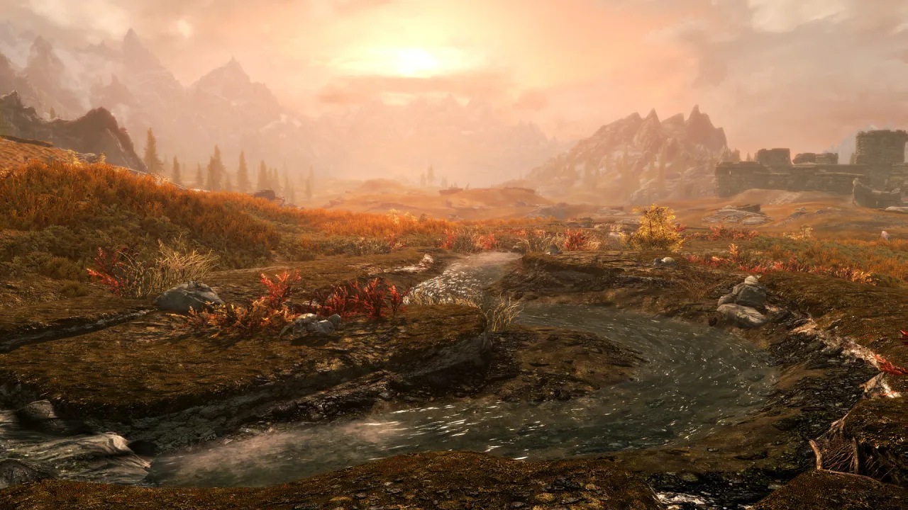 Skyrim Special Edition dragon combat in 4K remaster