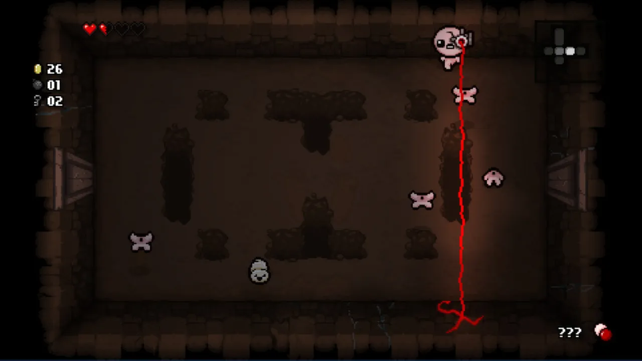 Rebirth title screen with Isaac crying