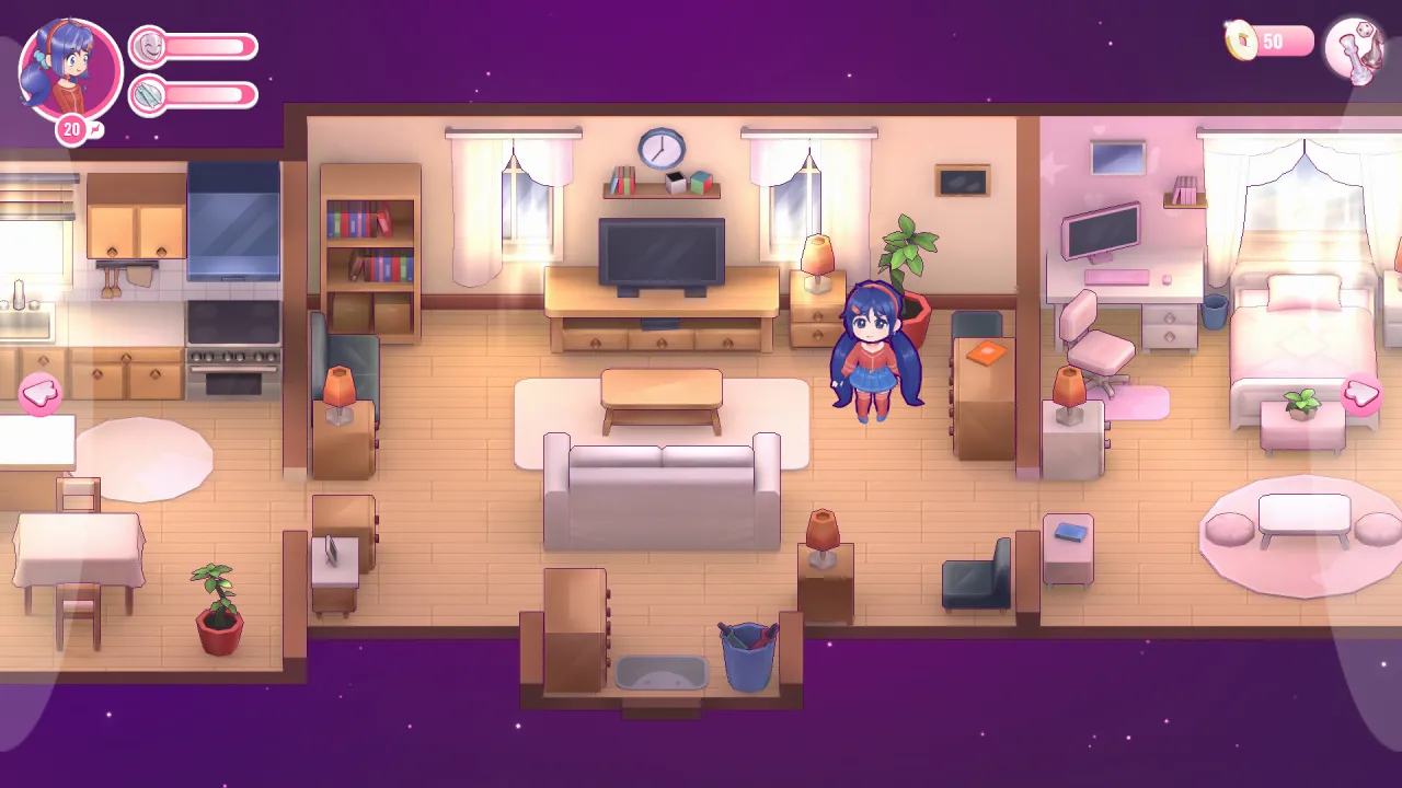 Cute anime girl in your room horror