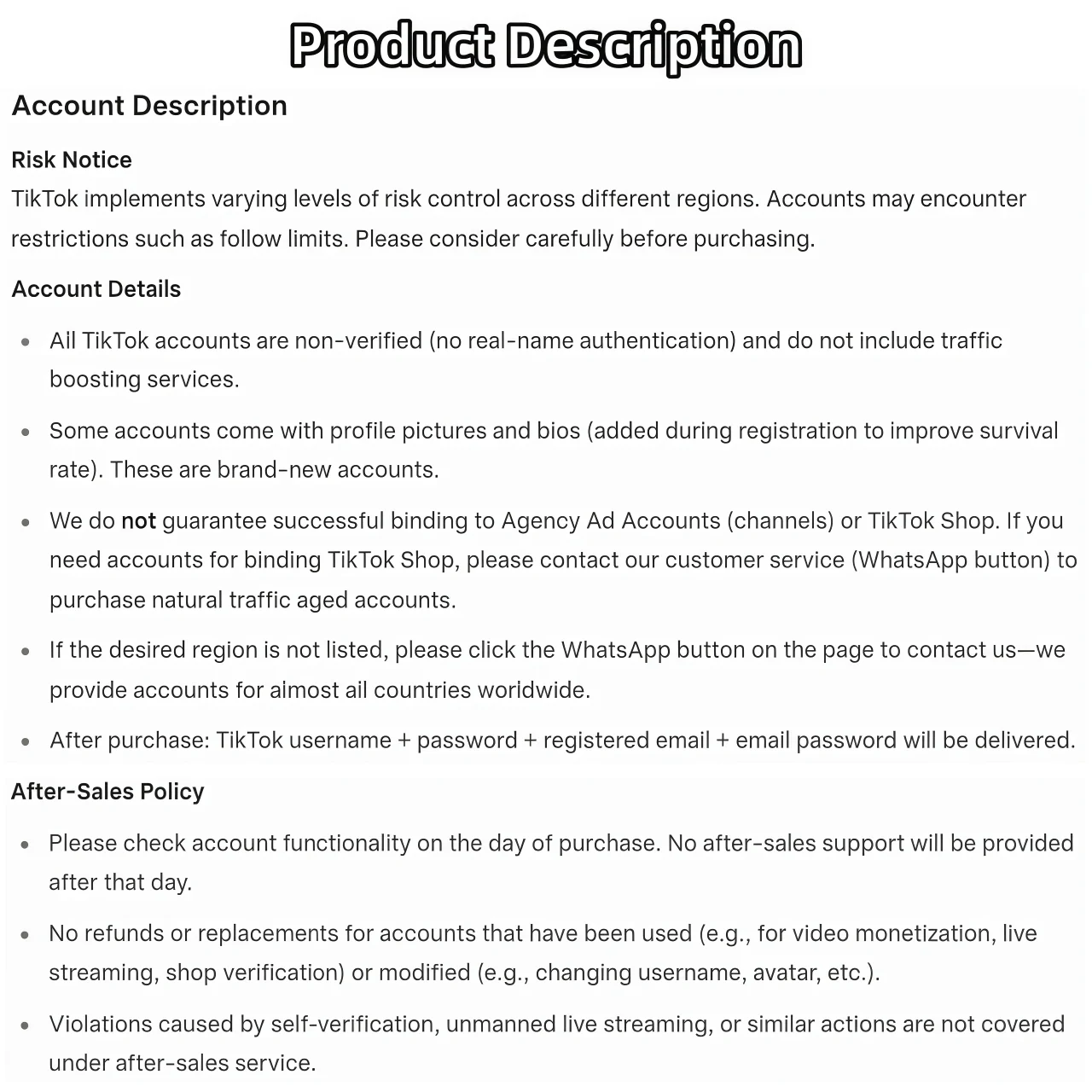 Buy South Korea TikTok aged account dashboard example
