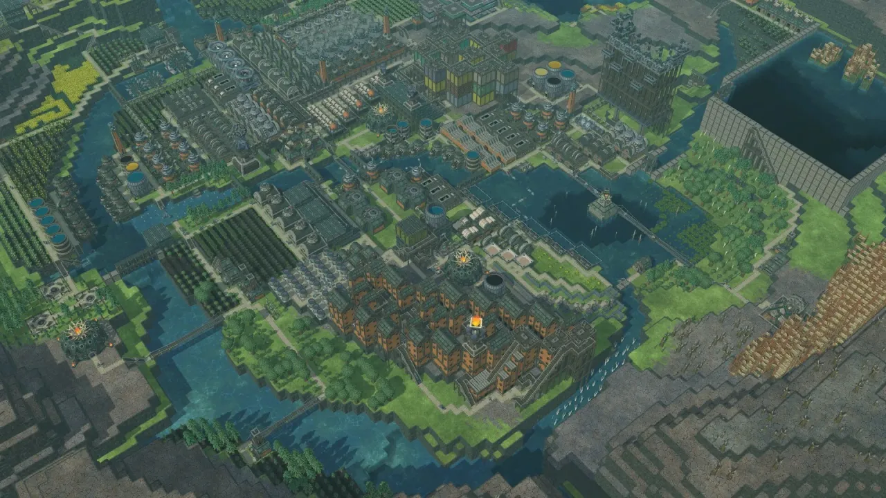 Timberborn beaver colony building dams and water management