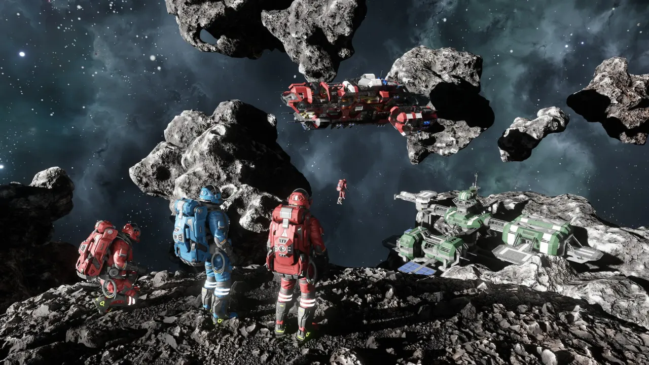 Space Engineers 2 voxel ship building in deep space