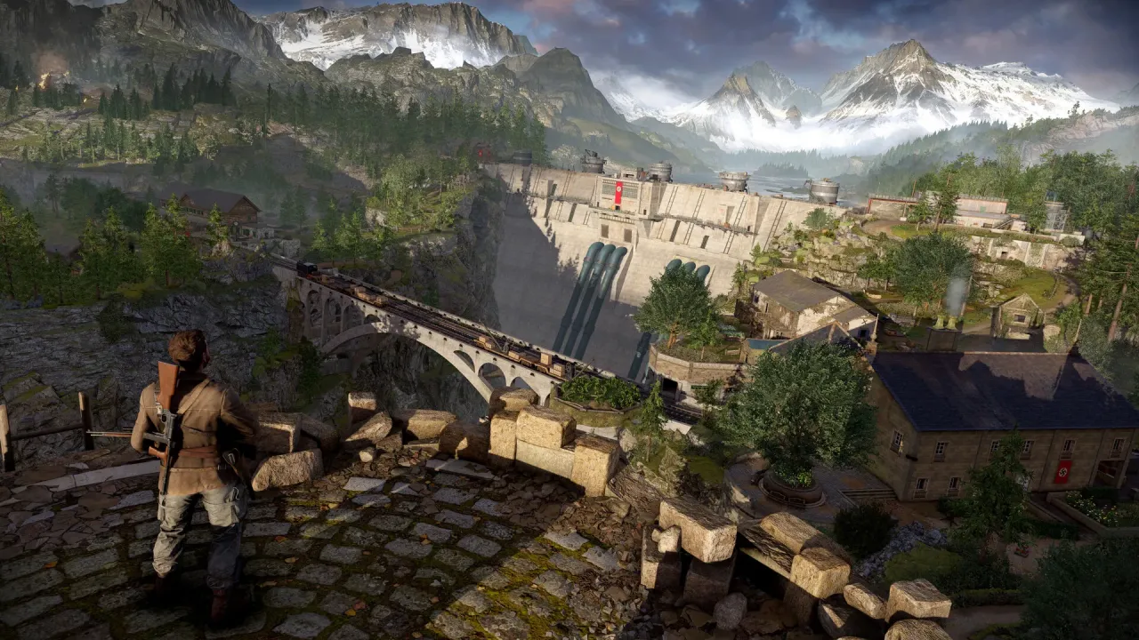 Sniper Elite Resistance long-range sniper shot and X-ray kill cam