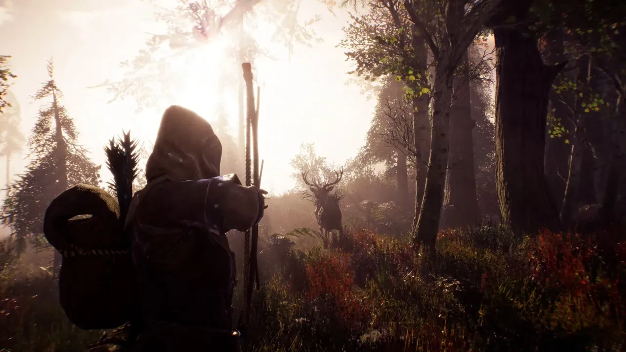 ASKA Viking village building in snowy landscape