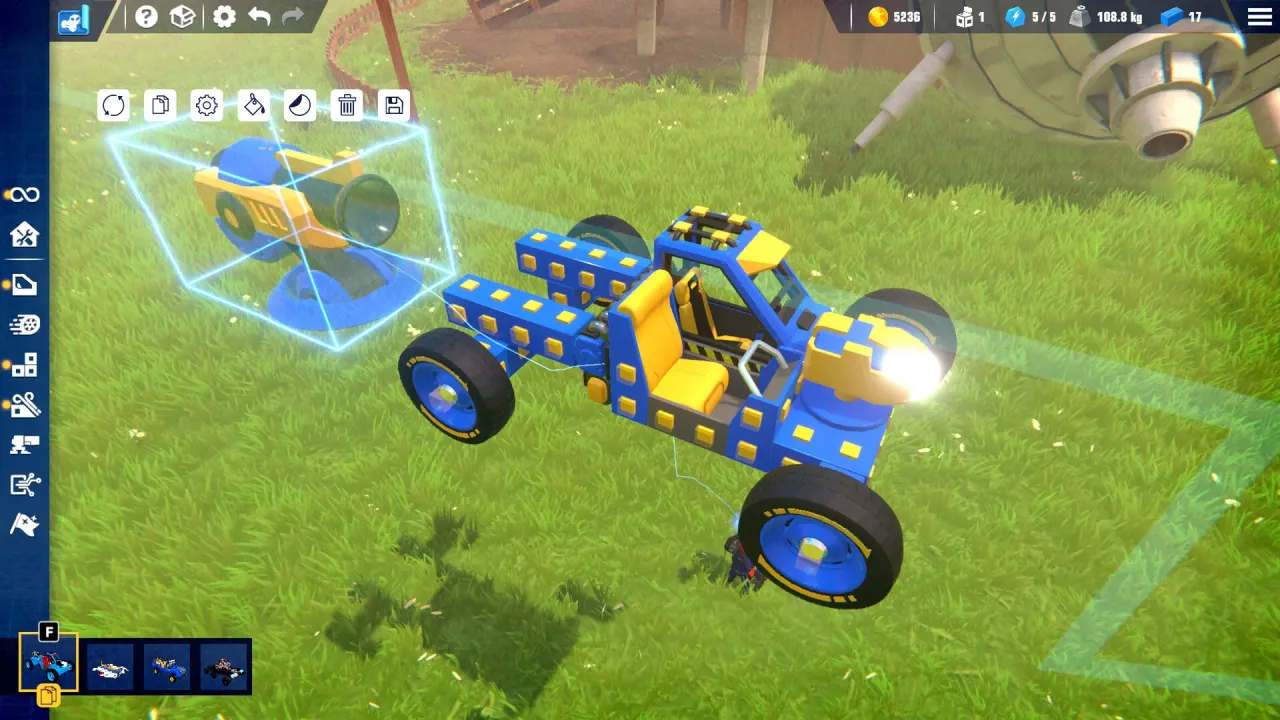 Trailmakers building custom off-road vehicle with blocks
