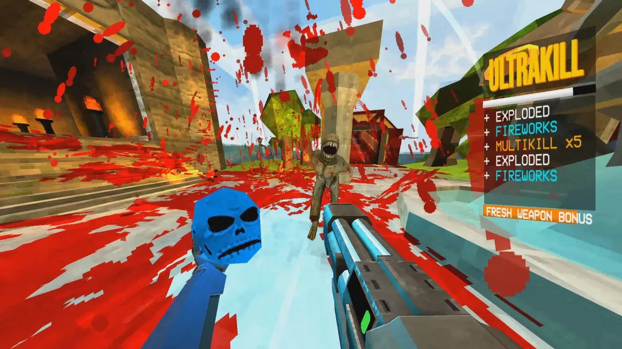 ULTRAKILL fast-paced retro FPS combat in hell layers