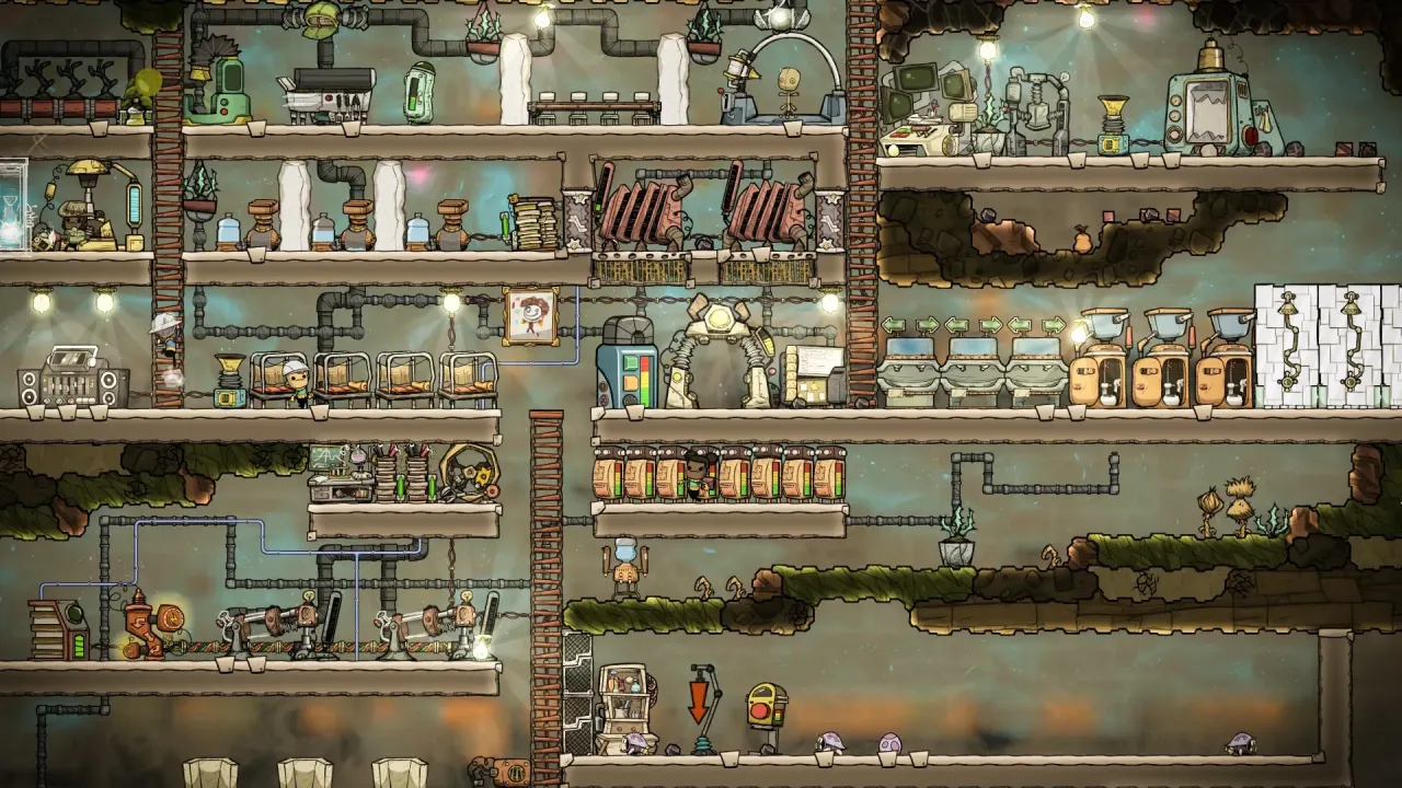 Oxygen Not Included Duplicants building colony base