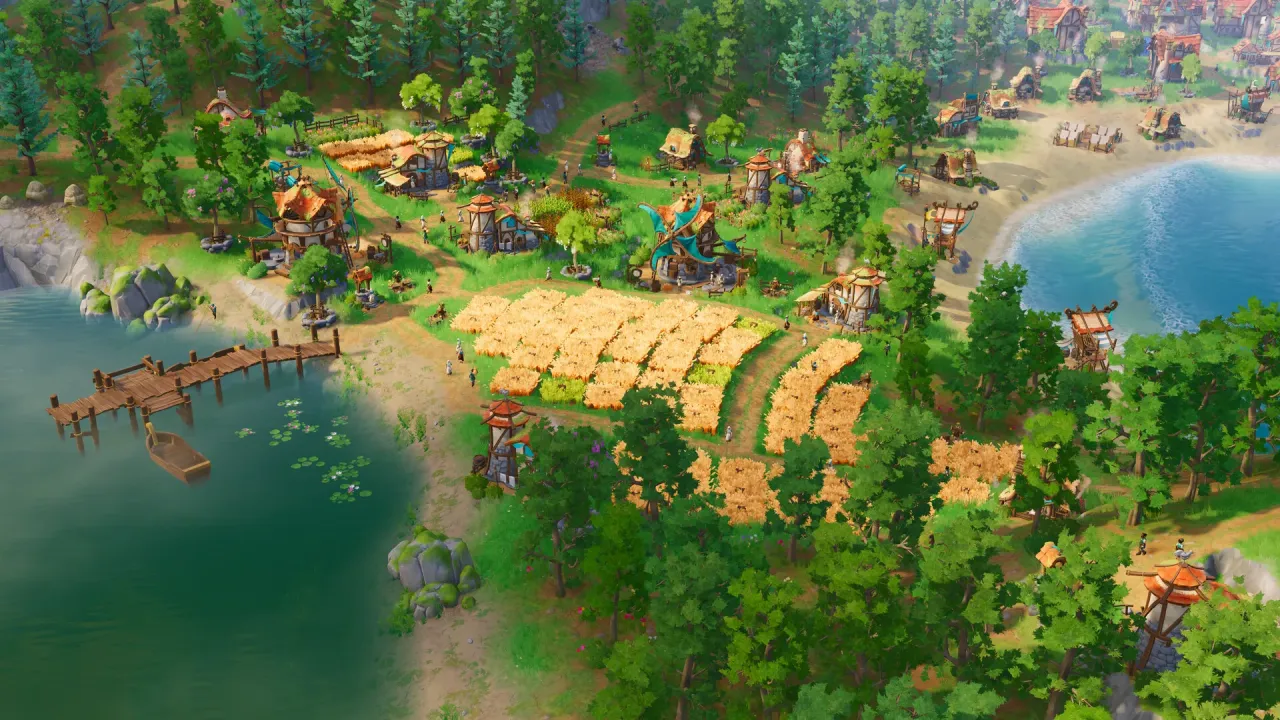 Pioneers of Pagonia peaceful island village building