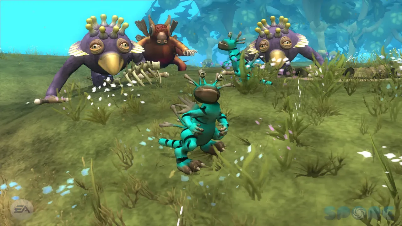 Spore cell stage evolution in primordial soup