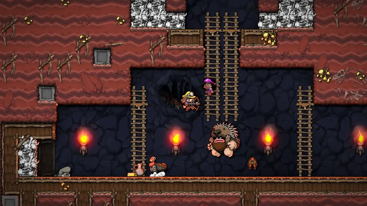 Spelunky 2 collecting treasures and unlocking shortcuts