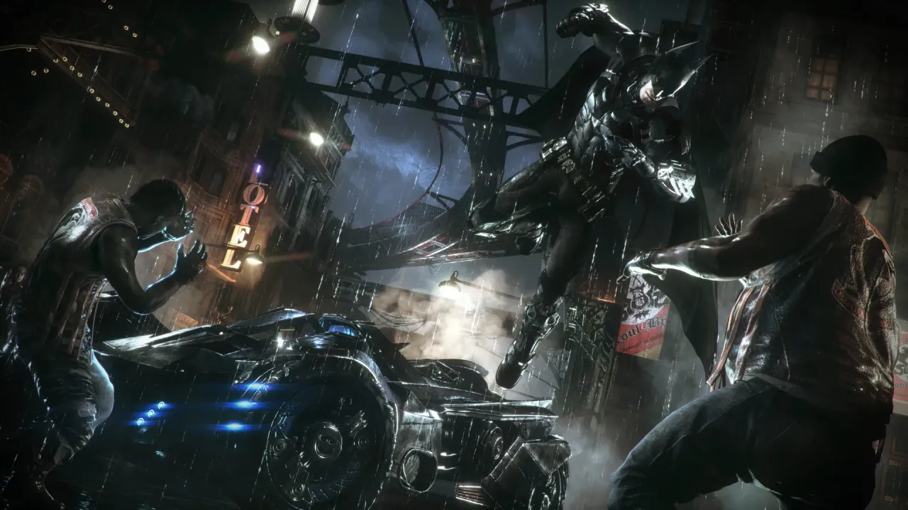 Batman Arkham Knight Steam Key Global gameplay showing the Dark Knight
