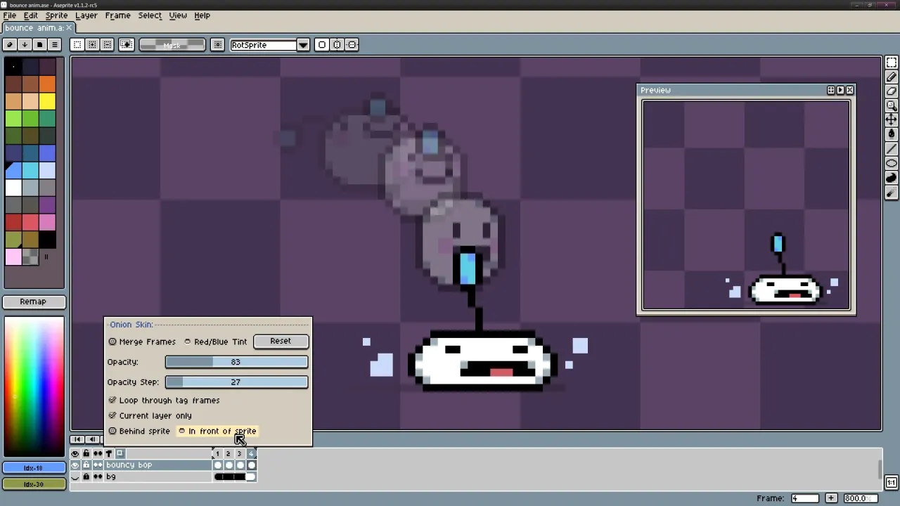 Professional pixel drawing tools and color palette selection