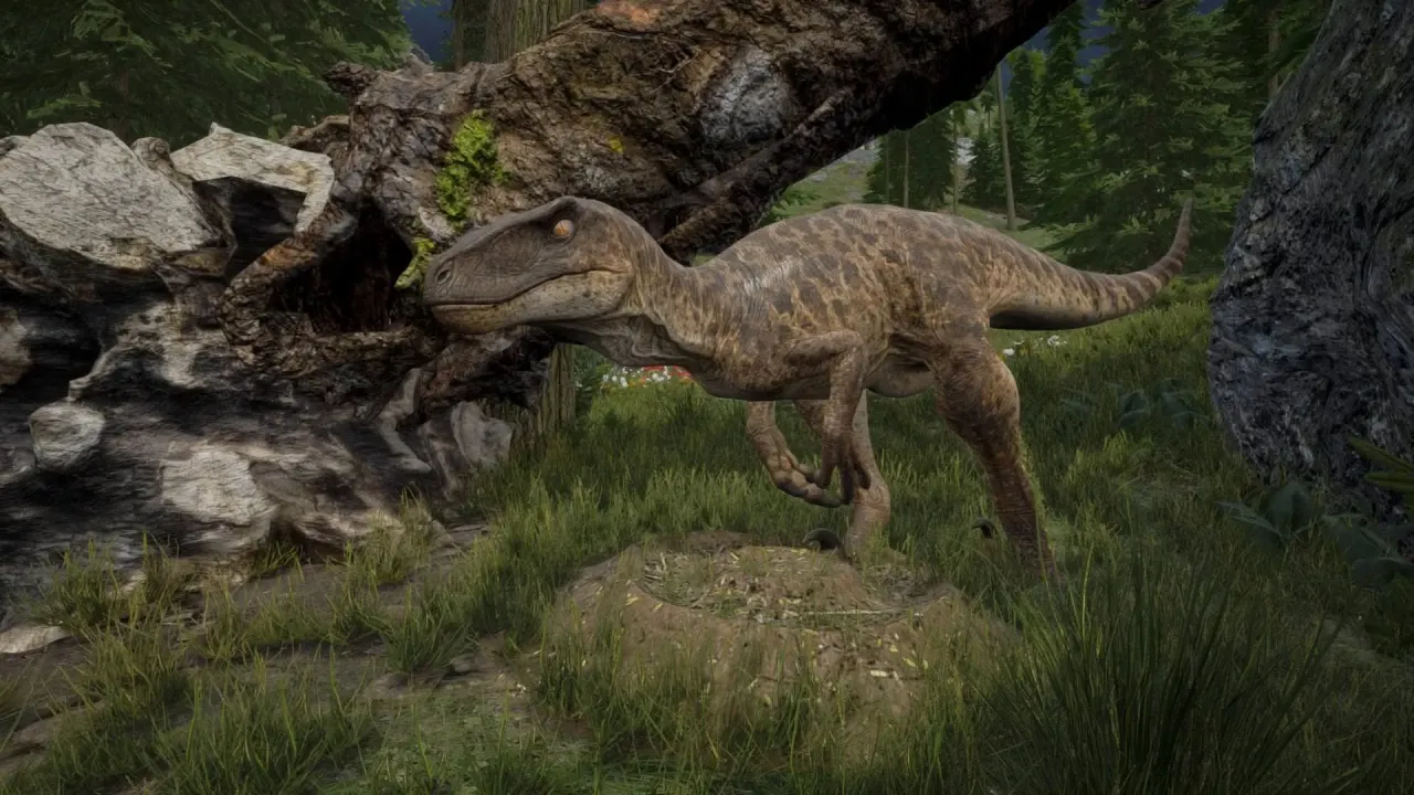 Massive Tyrannosaurus Rex in a forest clearing
