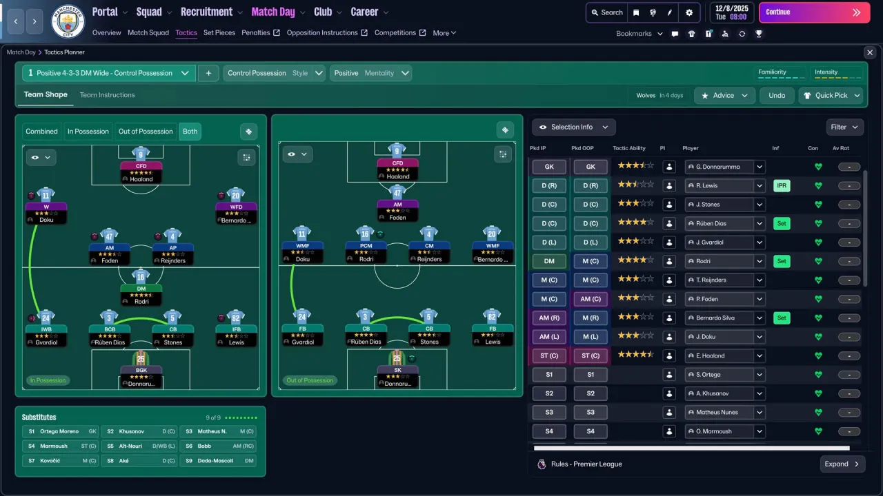 Football Manager 26 transfer market and squad management