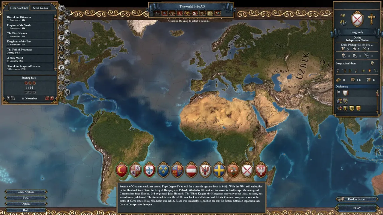Europa Universalis IV technology tree and idea groups progression