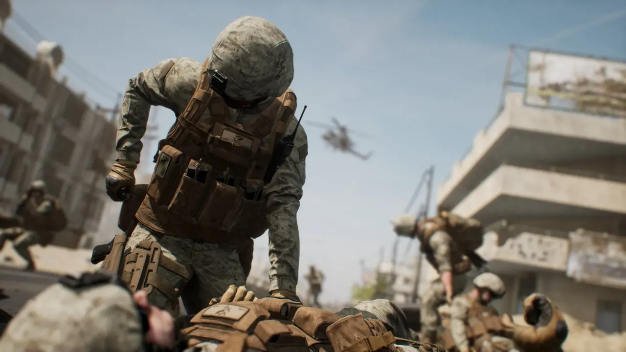 Squad realistic weapon handling and role selection screen