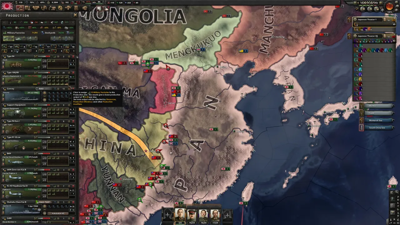 Hearts of Iron IV diplomacy and faction management screen