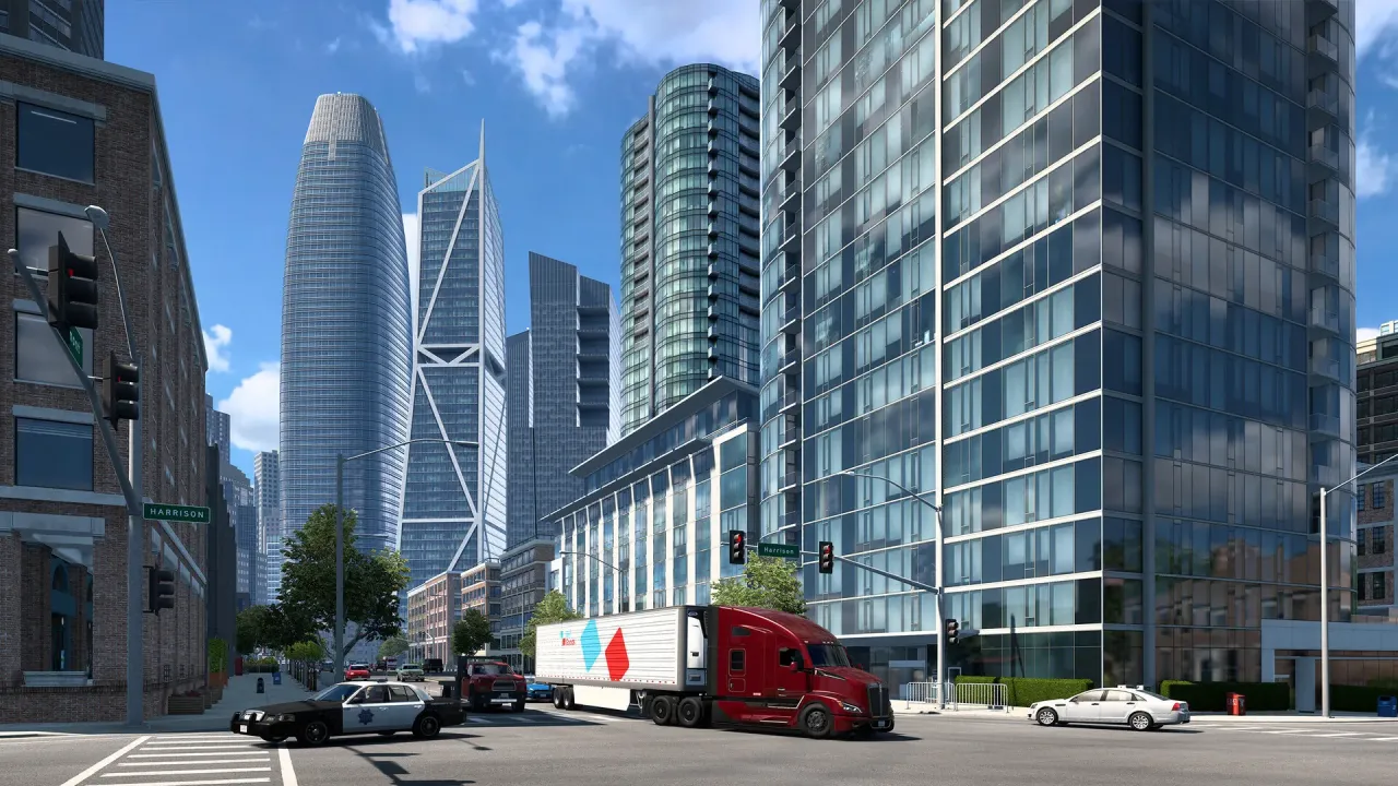 Night driving with realistic headlight effects on the road