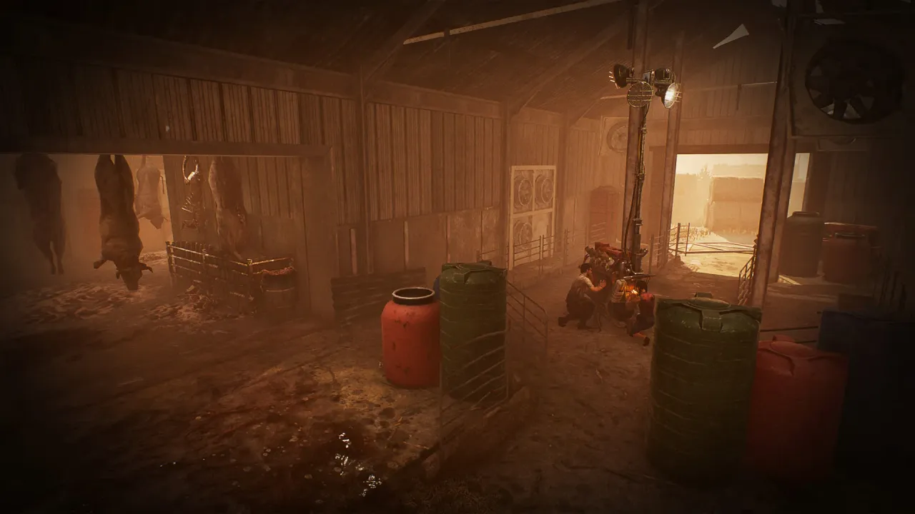 Eerie abandoned asylum map environment in horror game