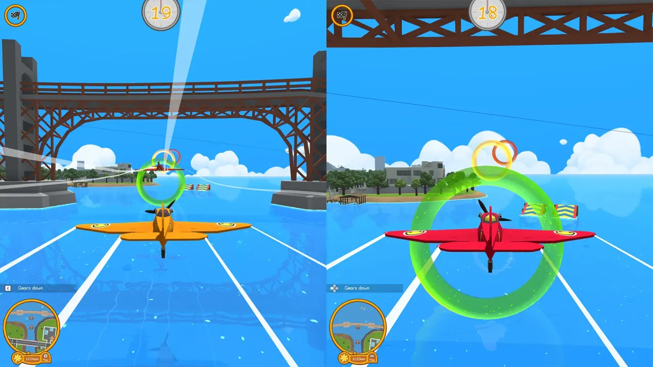 Colorful open world environment and silly physics interactions