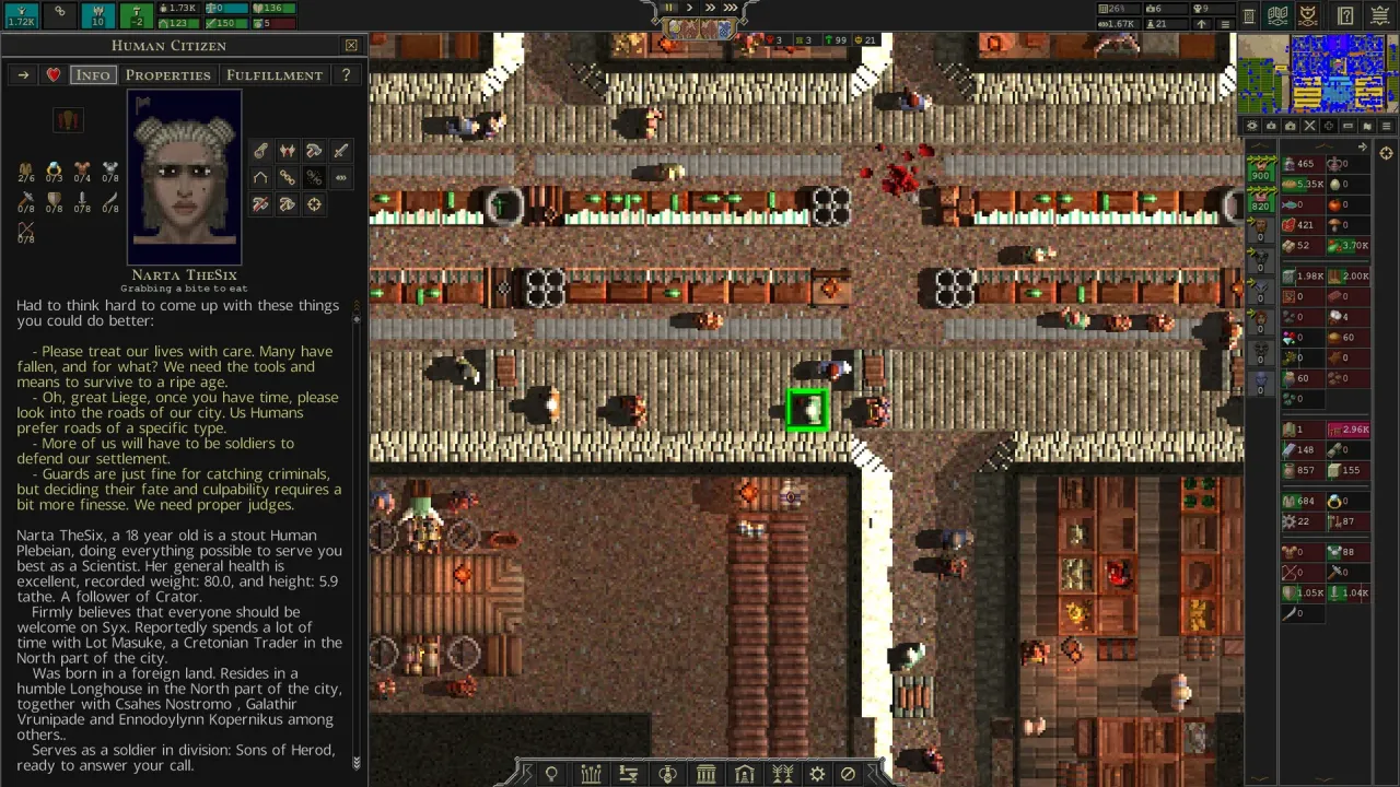 Diverse fantasy races living within a complex city ecosystem