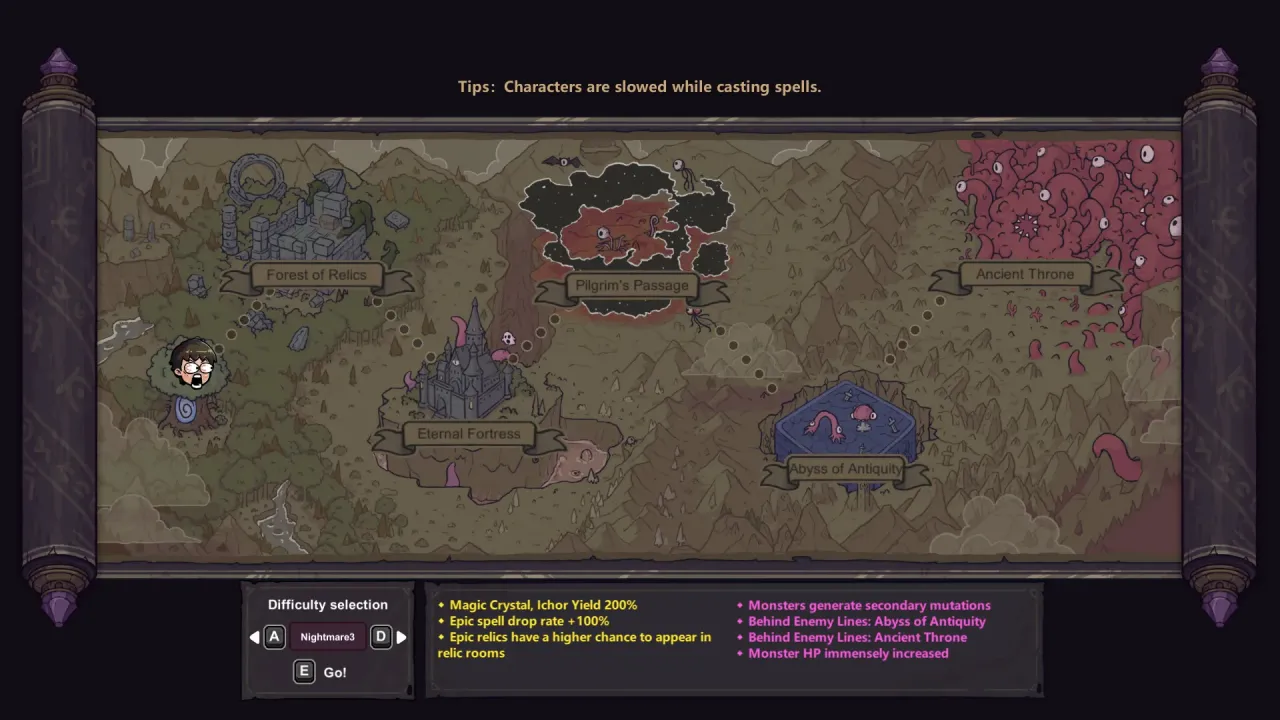 Fast paced magical combat in a procedurally generated dungeon