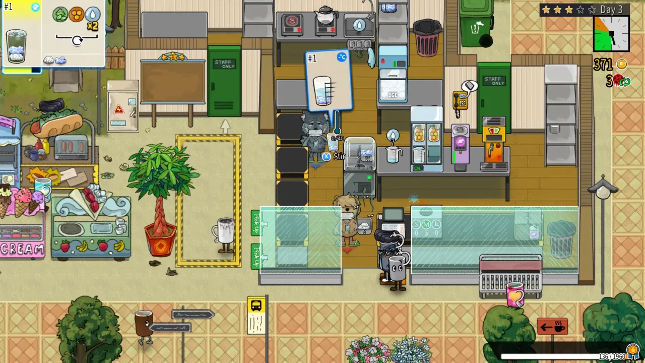 Feed the Cups Steam Key Global shop management gameplay