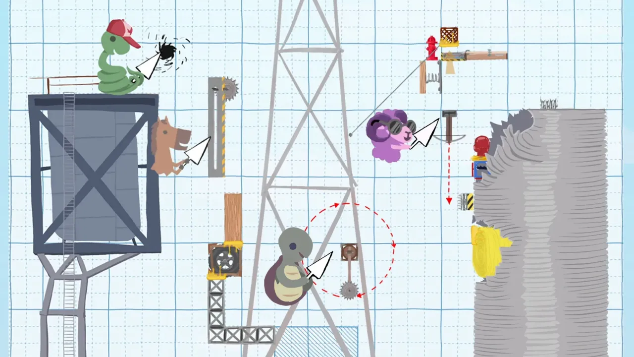 Creative level design with dangerous obstacles and rotating saws