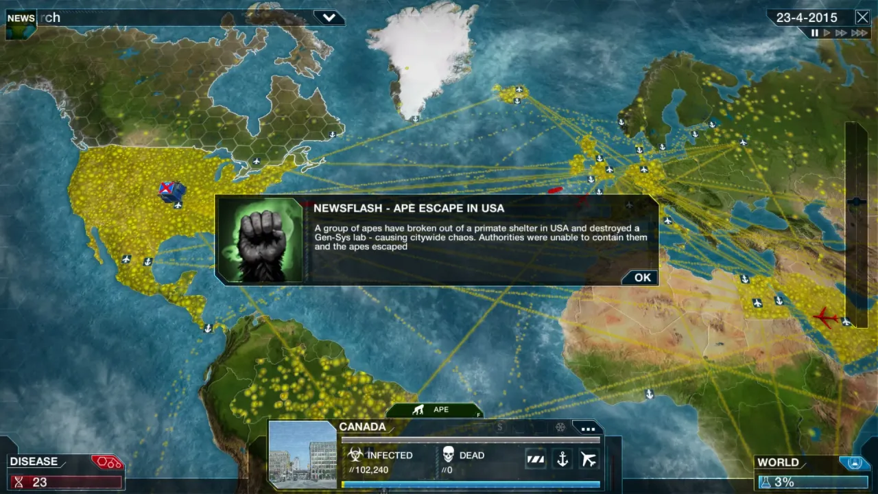 Pathogen evolution tree in Plague Inc Evolved PC version