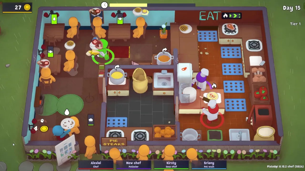 Players cooking together in cooperative multiplayer mode