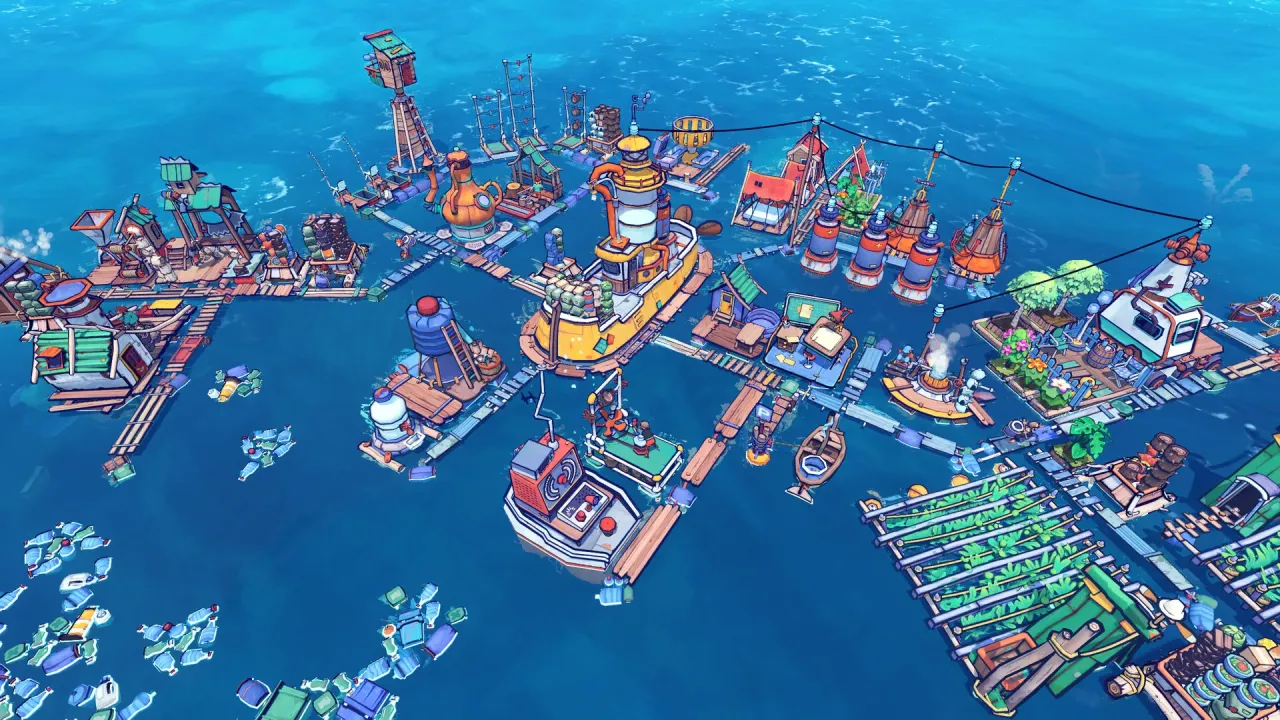 Flotsam Steam Key Global floating city builder gameplay