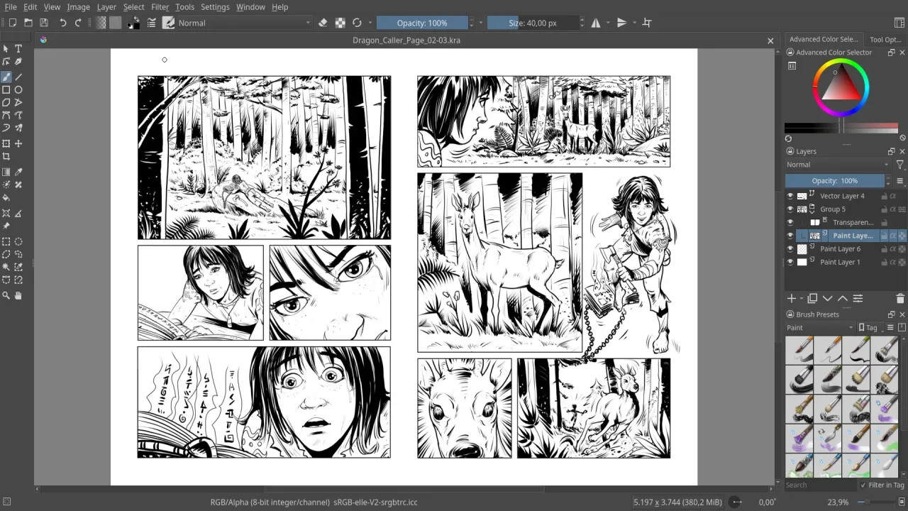 Comic book creation and vector art features