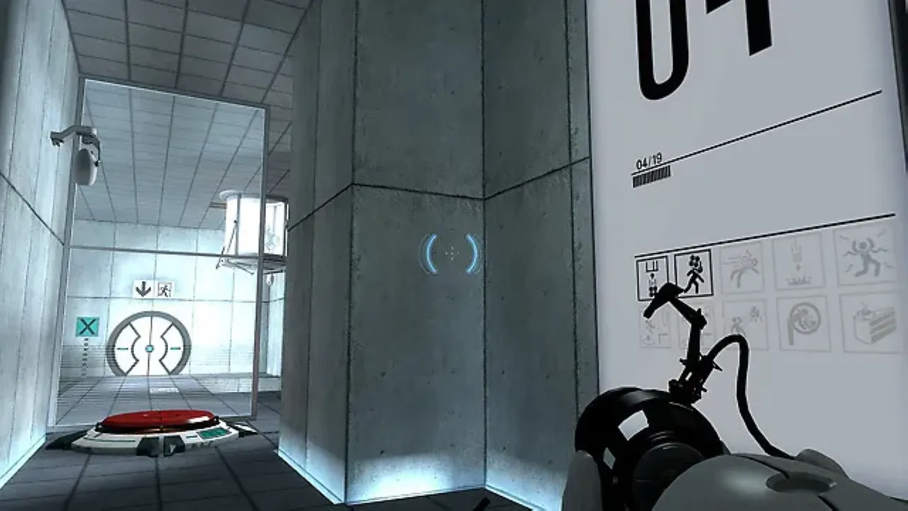 Aperture Science laboratory with challenging spatial puzzles