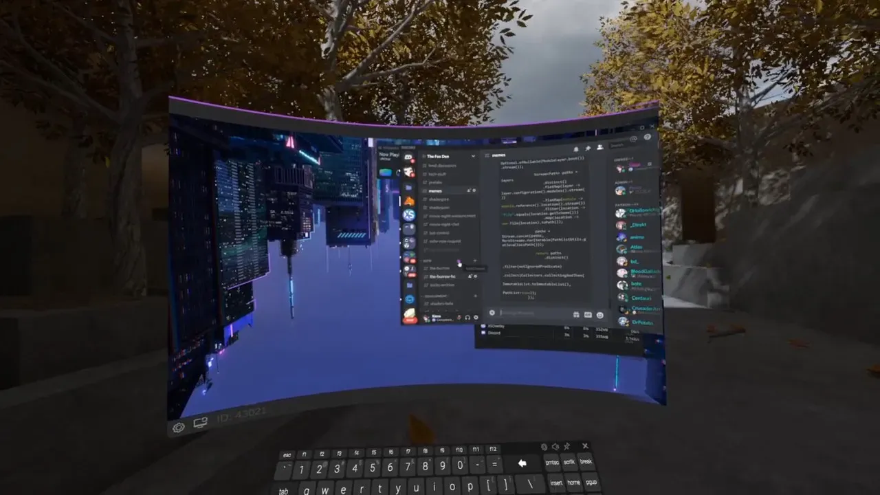 Monitoring PC stats and wrist watch overlay in VR