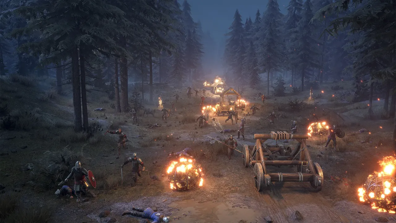 Soldiers clashing in a 64-player multiplayer game mode