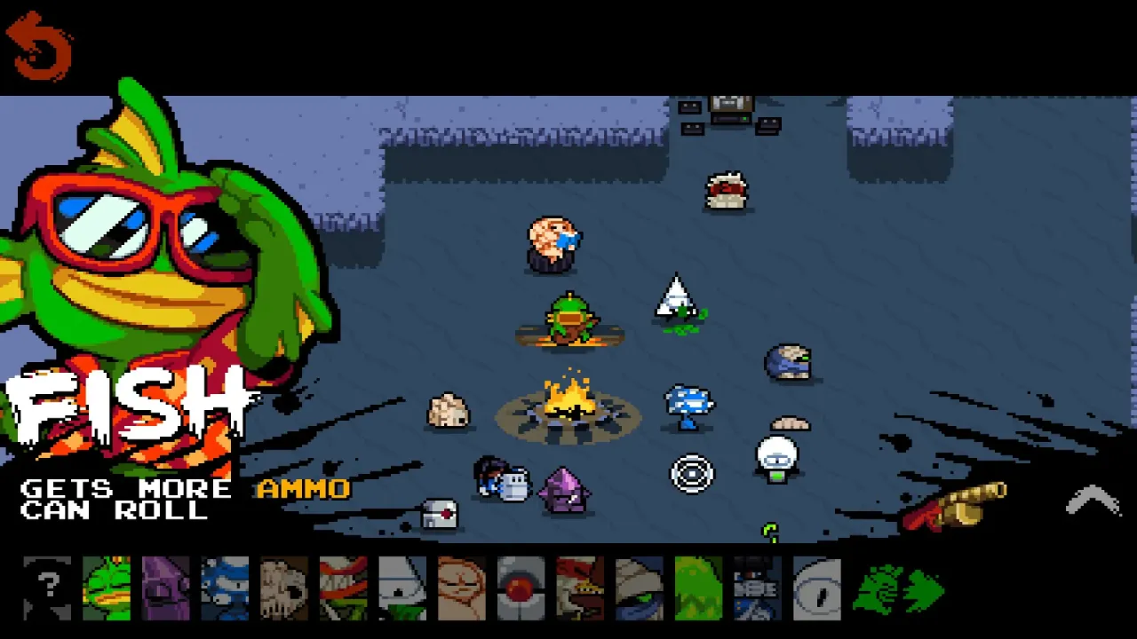 Pixel art boss fight against a giant robotic guardian