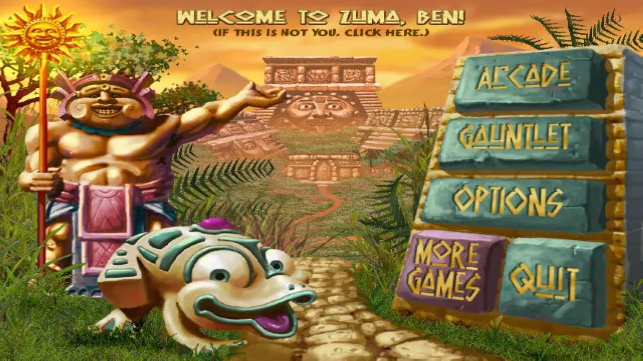 Zuma Deluxe Steam Key Global gameplay featuring the stone frog idol and colored spheres