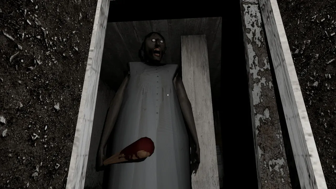 First person perspective of hiding under a bed from Granny