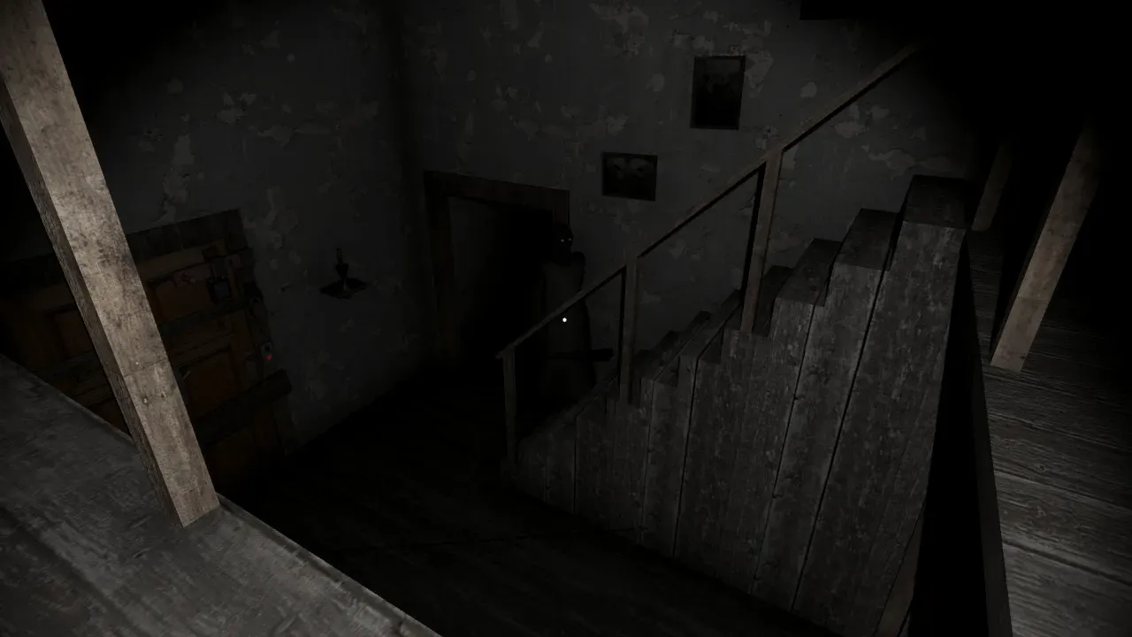 Searching for items and puzzle pieces in the scary basement